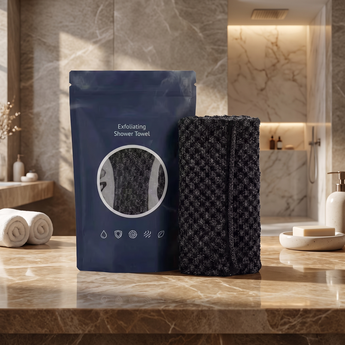 Nevoros - Exfoliating Shower Towel for Smoother, Clearer Skin