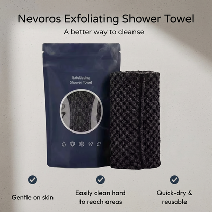 Nevoros - Exfoliating Shower Towel for Smoother, Clearer Skin