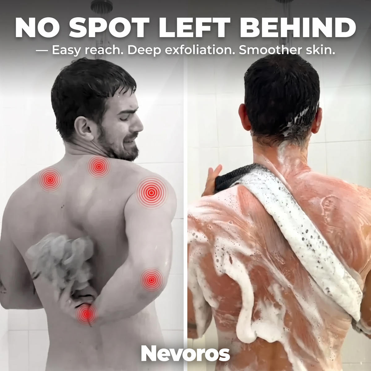 Nevoros - Exfoliating Shower Towel for Smoother, Clearer Skin